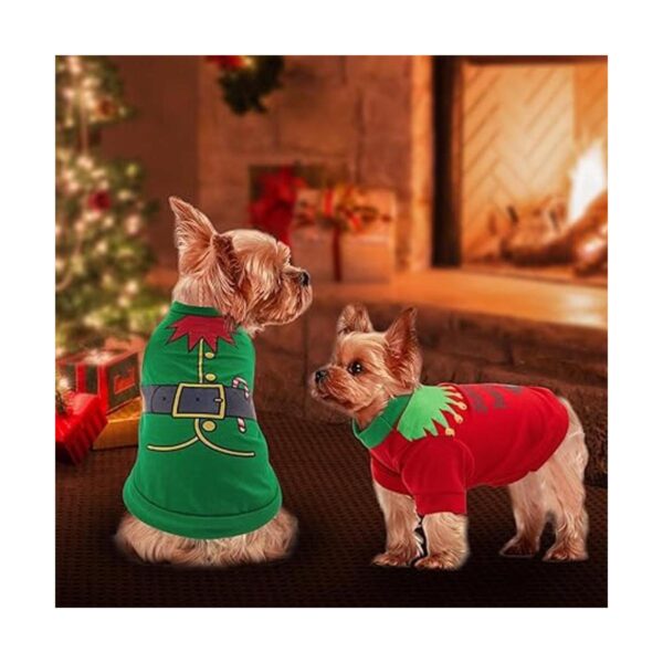 HYLYUN Paquete de 2 camisas de Navidad para perros