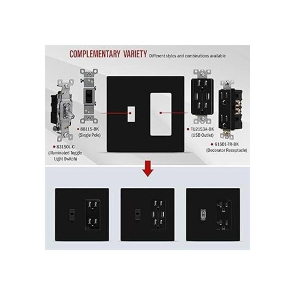 ENERLITES Placa de pared combinada para interruptor de