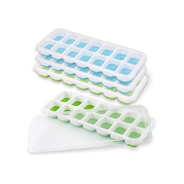 Newk Bandejas de hielo 4 paquetes con tapa extraíble