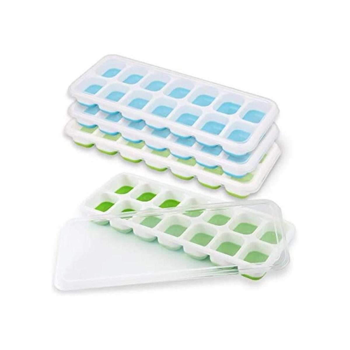 Newk Bandejas de hielo 4 paquetes con tapa extraíble