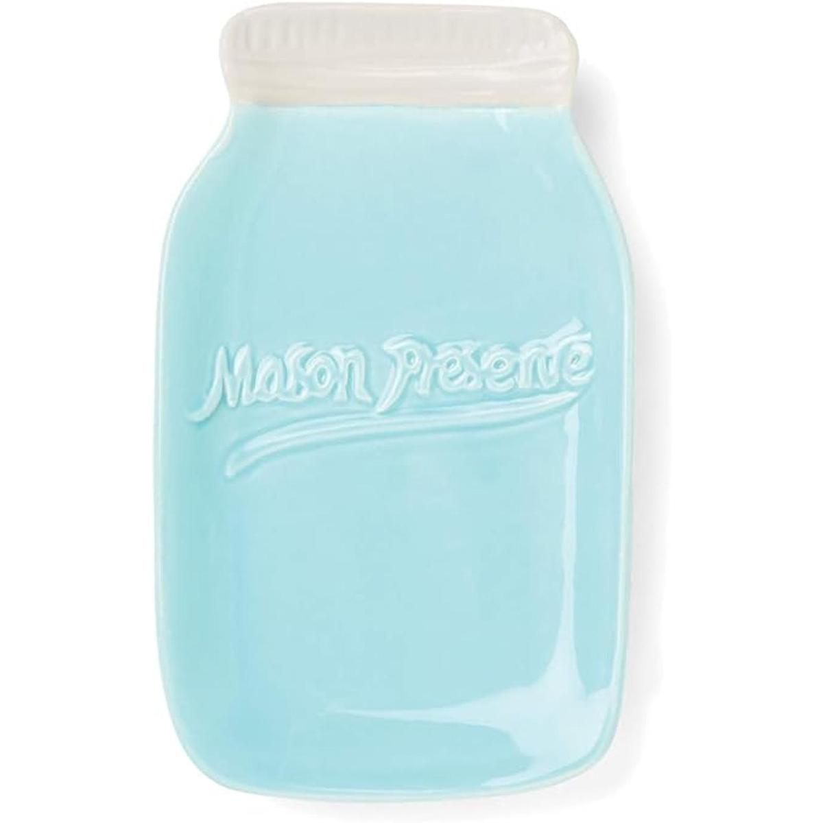 Fox Run Ceramic Mason Jar Cuchara reposabrazos azul