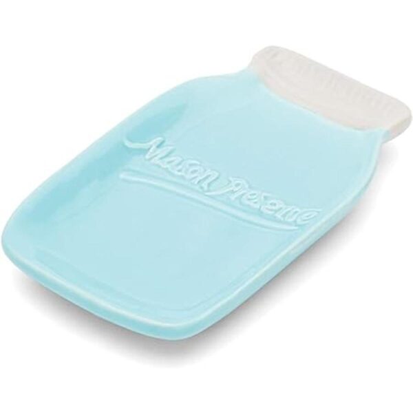 Fox Run Ceramic Mason Jar Cuchara reposabrazos azul_3