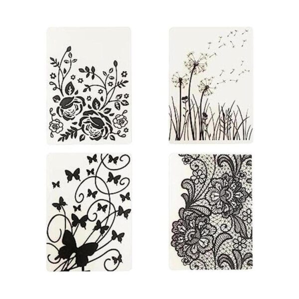 4 carpetas de plástico en relieve para manualidades
