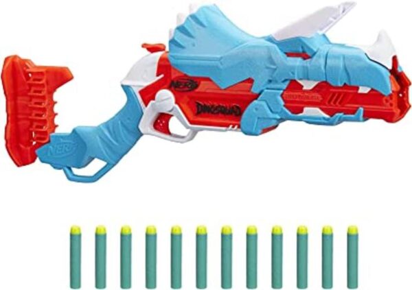 NERF DinoSquad TriceraBlast Dart Blaster carga de 3_1