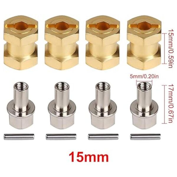 INJORA Hub hexagonal RC de 0.472 in ruedas de latón_2