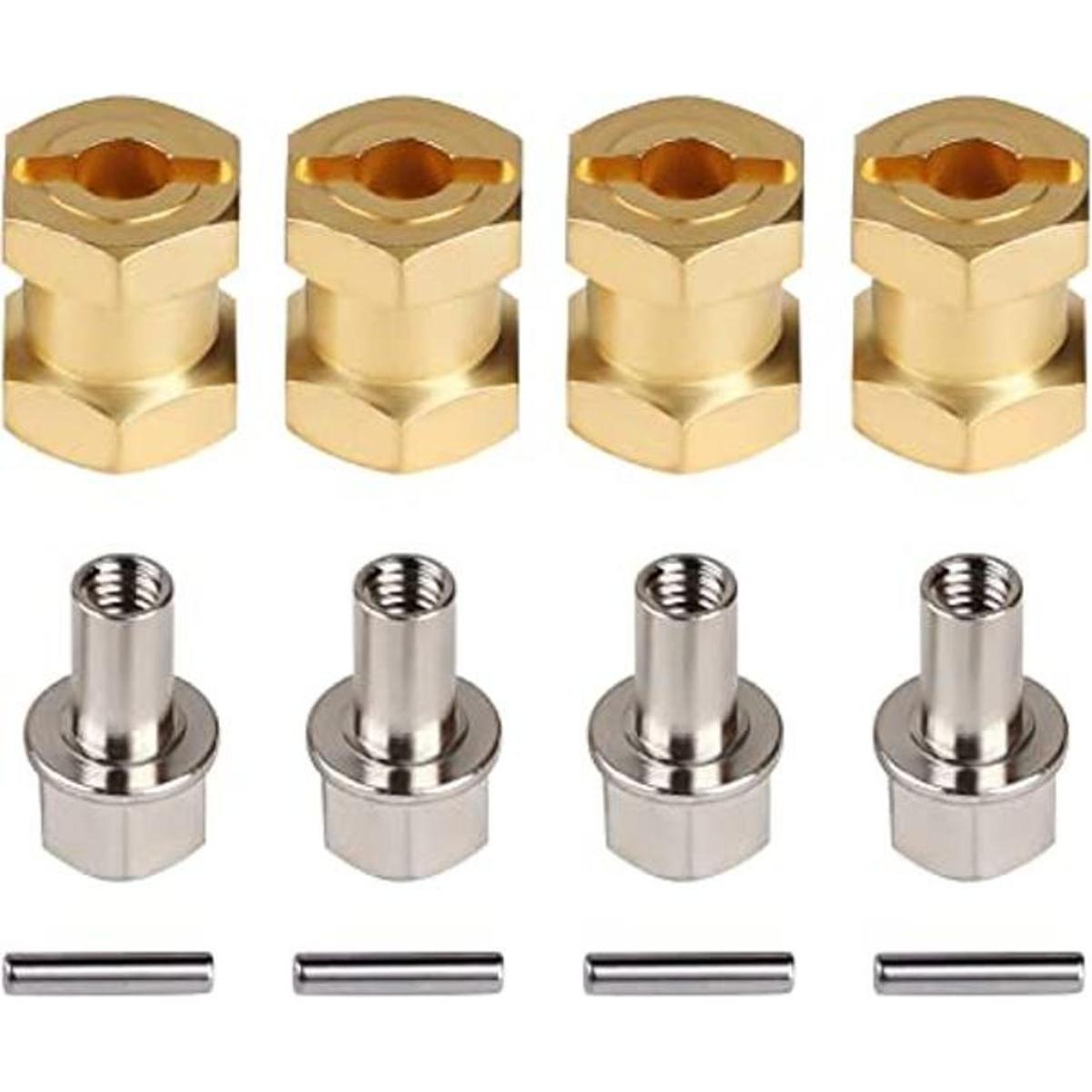 INJORA Hub hexagonal RC de 0.472 in ruedas de latón