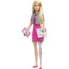 Muñeca de diseñador de interiores Barbie vestido rosa y_1