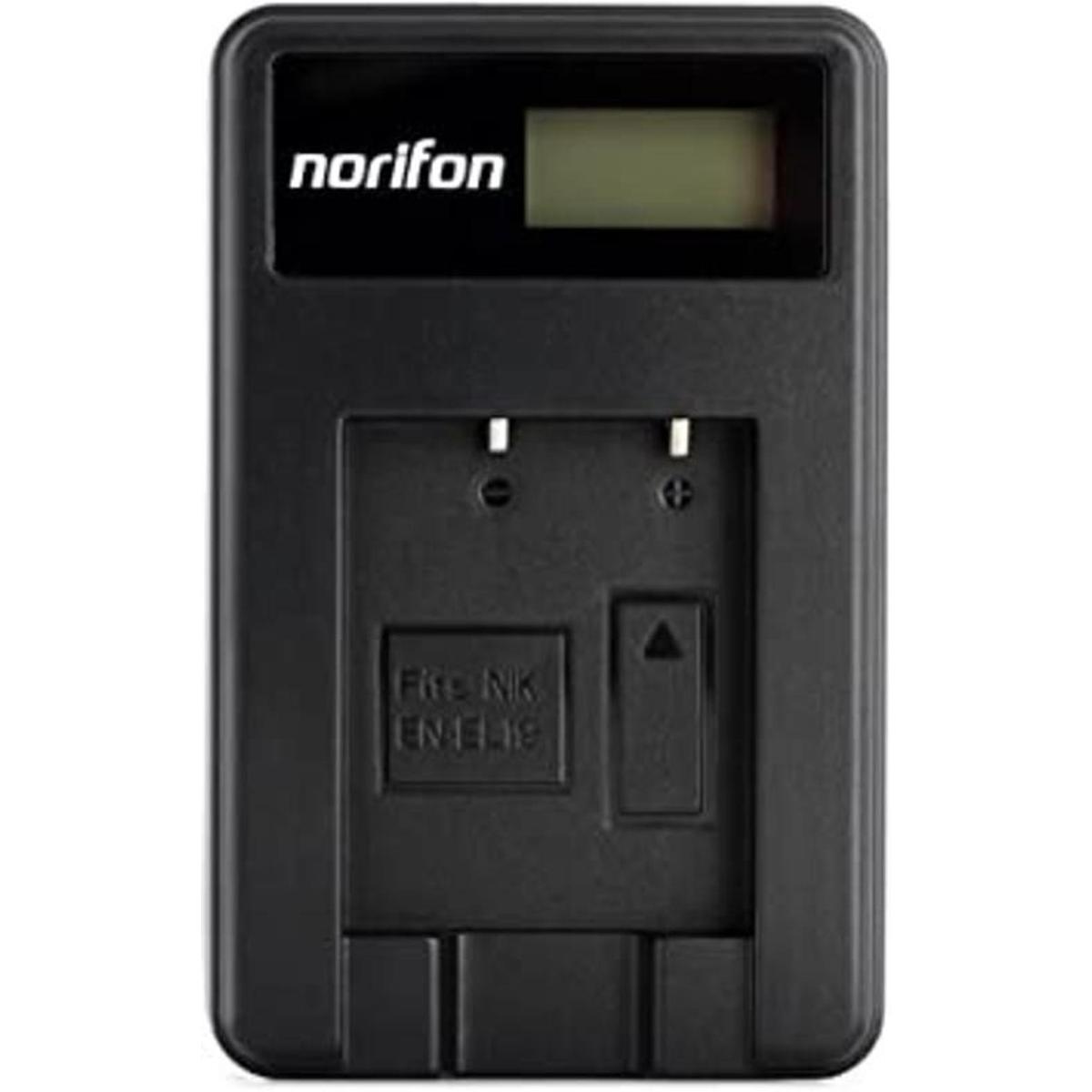 Norifon ENEL19 Cargador USB LCD para Nikon Coolpix S33