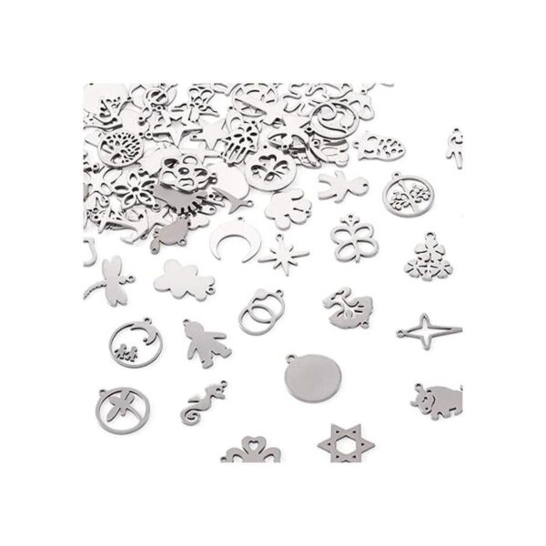 Craftdady 100 colgantes de acero inoxidable surtidos de_4