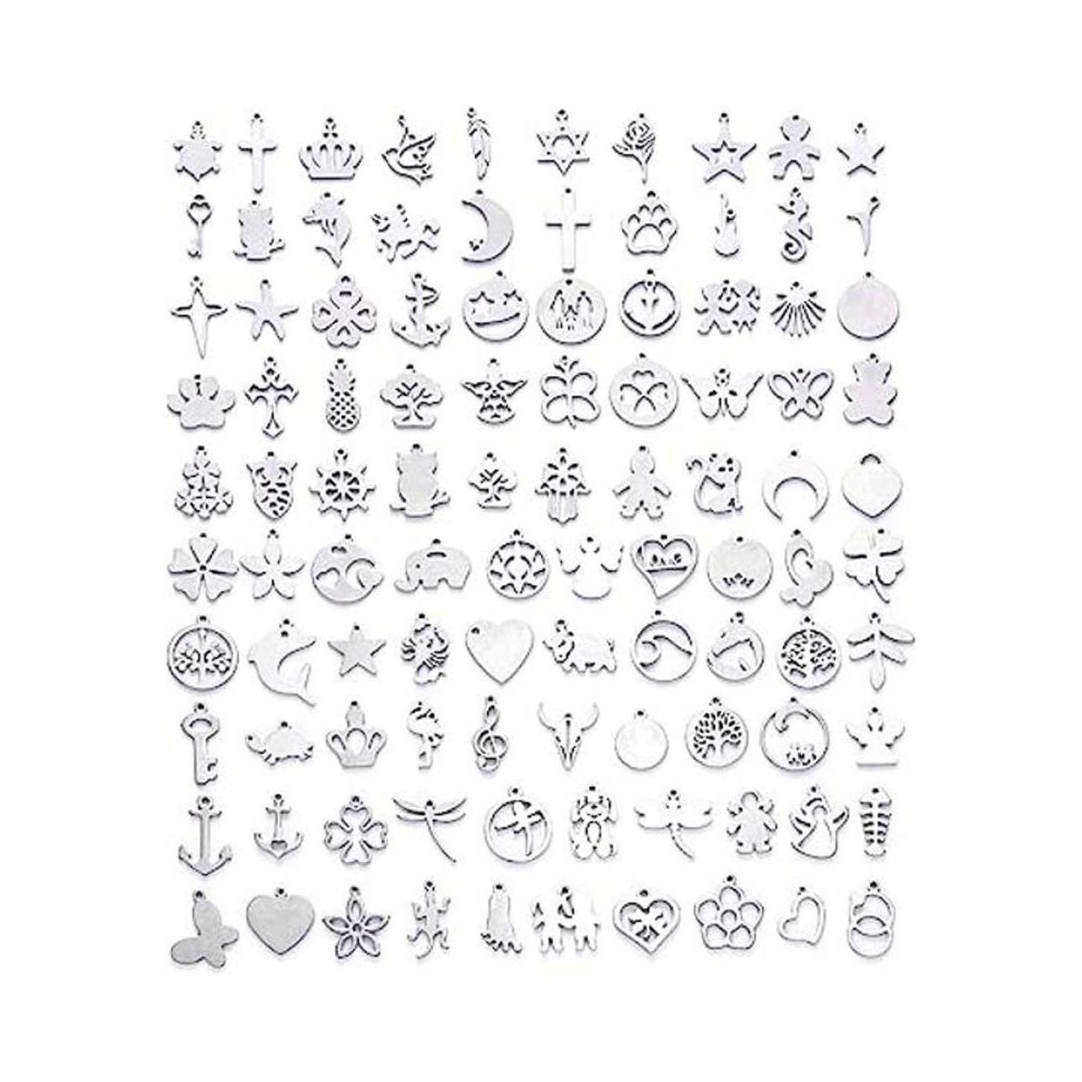 Craftdady 100 colgantes de acero inoxidable surtidos de