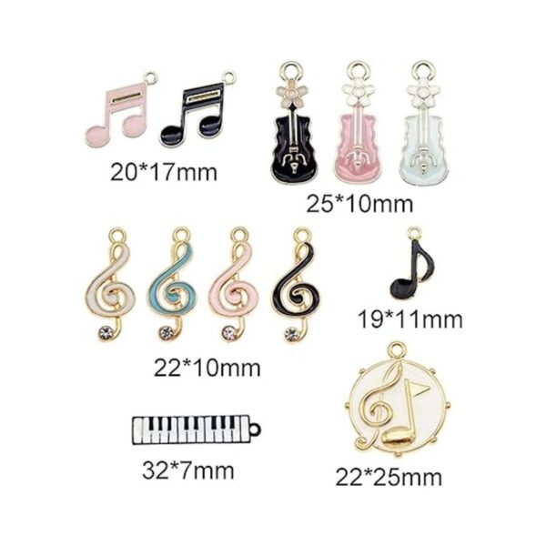 36 dijes de instrumentos de notas musicales esmaltadas_2