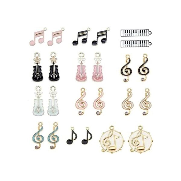 36 dijes de instrumentos de notas musicales esmaltadas_6