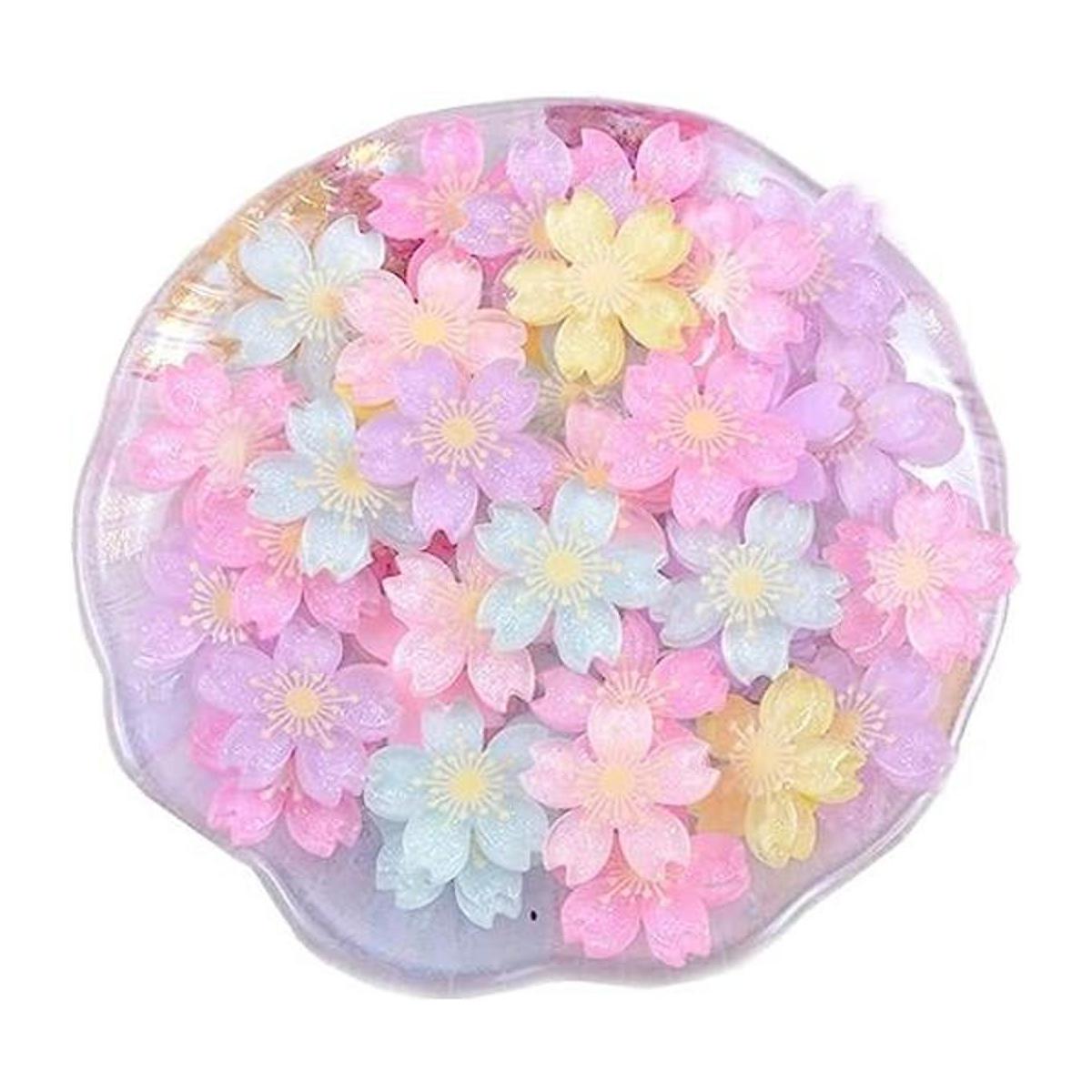 MSCFTFB 50 abalorios de resina de flores Sakura cuentas de