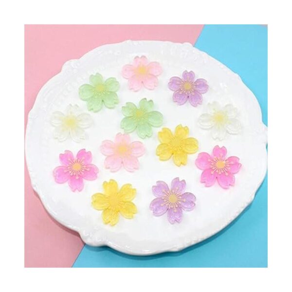 MSCFTFB 50 abalorios de resina de flores Sakura cuentas de