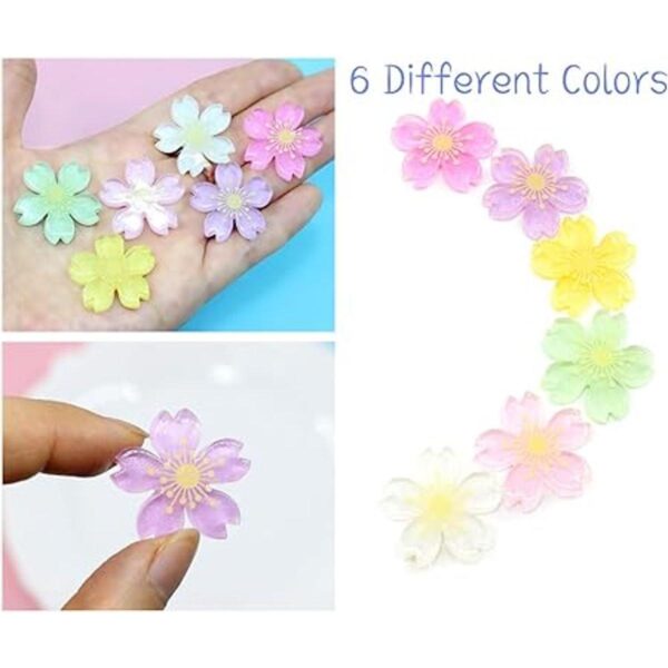 MSCFTFB 50 abalorios de resina de flores Sakura cuentas de