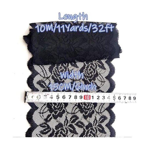 Cinta de encaje bordada de 11 yardas de ancho 6 pulgadas_2