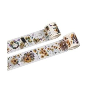 Juego de 2 rollos de cinta adhesiva decorativa de girasol