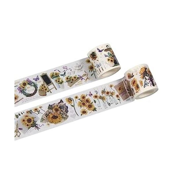 Juego de 2 rollos de cinta adhesiva decorativa de girasol