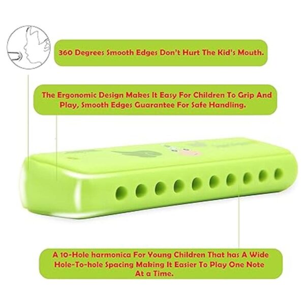 Crafteem Color Blues Harmonica llave de C para niños_2
