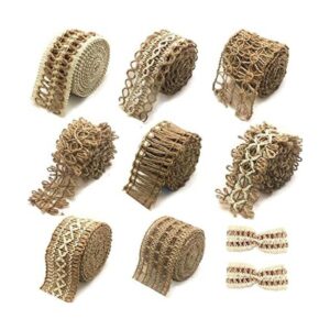 OZXCHIXU 8 rollos de cintas de yute rústicas de encaje de
