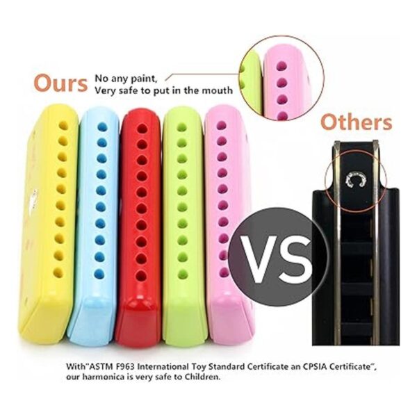 Crafteem Color Blues Harmonica llave de C para niños_4