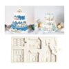 Molde de silicona 3D para decoración de tartas de fondant