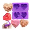 Molde de silicona con forma de corazón rosa 4 tipos de_1