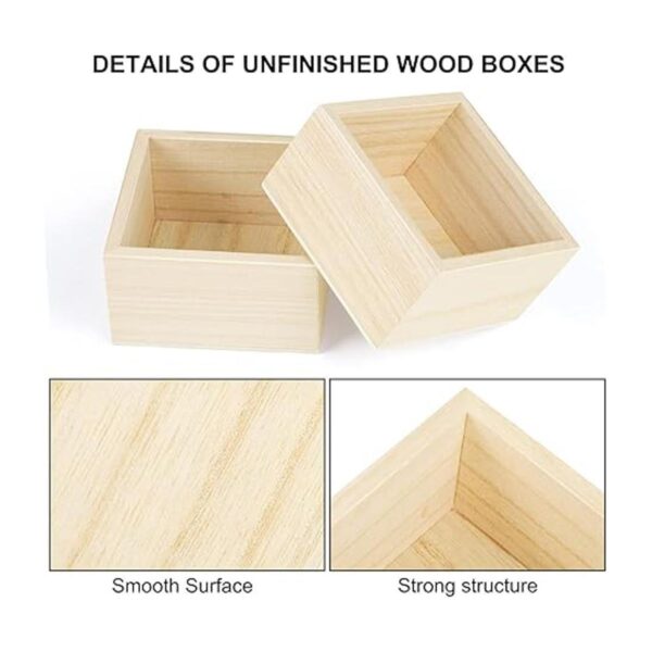 Aodaer Caja de madera de 10 piezas sin terminar pequeña