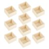 Aodaer Caja de madera de 10 piezas sin terminar pequeña