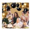 Kit de guirnalda de globos negros y dorados 126 globos