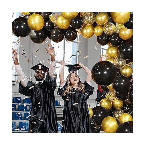 Kit de guirnalda de globos negros y dorados 126 globos