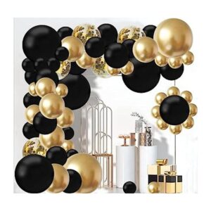 Kit de guirnalda de globos negros y dorados 126 globos