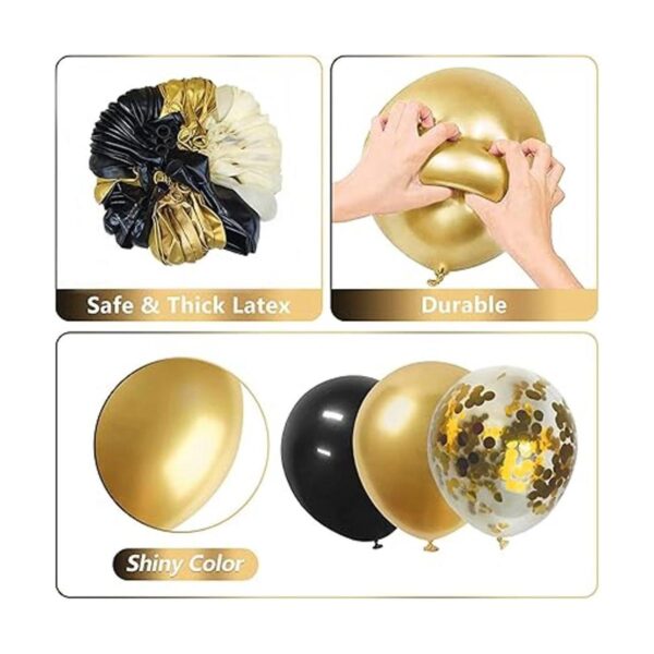 Kit de guirnalda de globos negros y dorados 126 globos