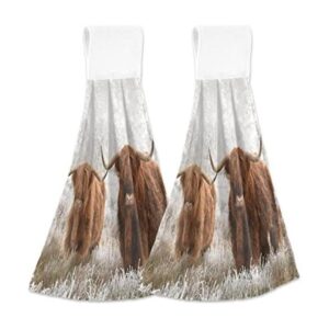 Toalla de mano de cocina de vaca escocesa 2 piezas súper