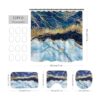 Juego de cortinas de ducha de mármol azul hielo con_6
