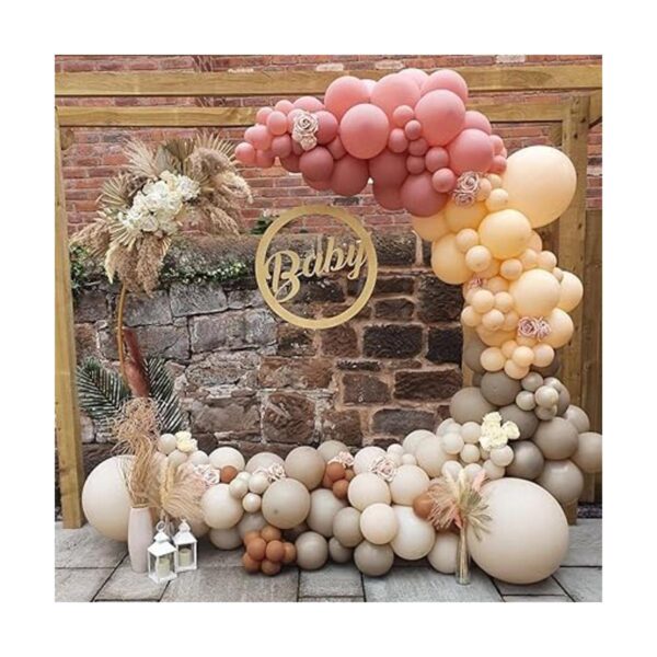 Kit de guirnalda de globos bohemios de 125 unidades rosa