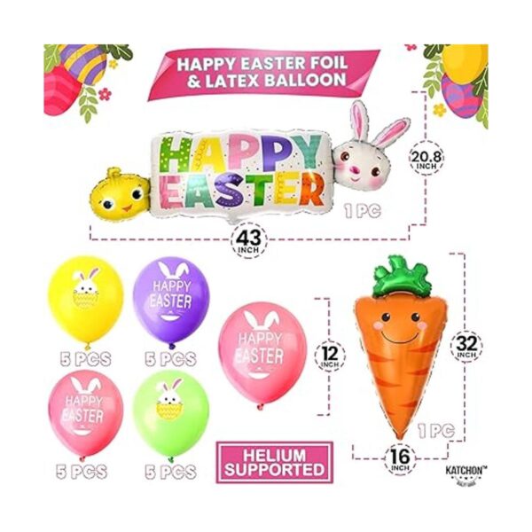 Globos de Pascua grandes y felices 32 pulgadas paquete_4