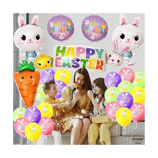 Globos de Pascua grandes y felices 32 pulgadas paquete_2