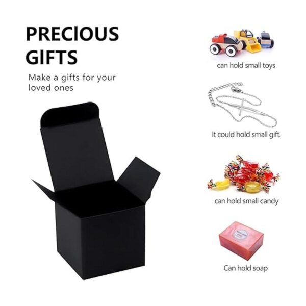 NIGNYA Cajas de regalo negras de 2 x 2 pulgadas paquete