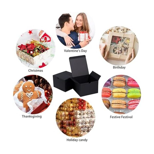 NIGNYA Cajas de regalo negras de 5 x 5 x 3.5 pulgadas
