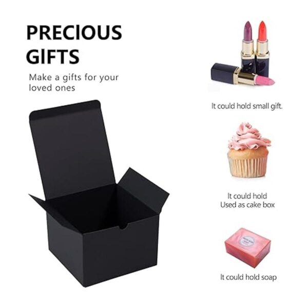 NIGNYA Cajas de regalo negras de 5 x 5 x 3.5 pulgadas