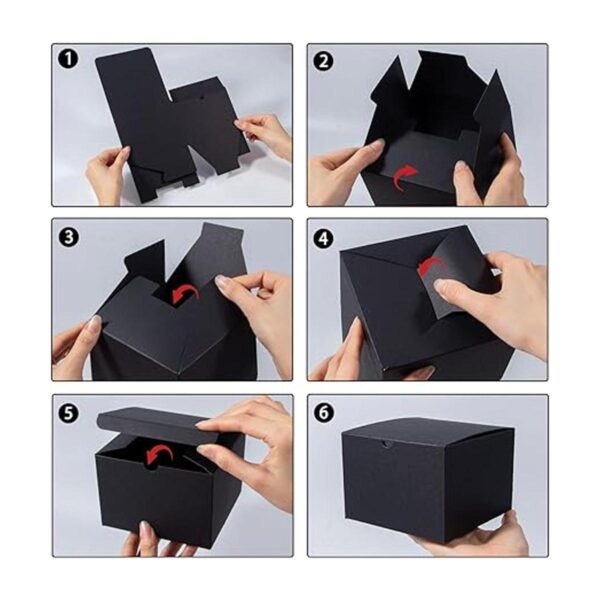 NIGNYA Cajas de regalo negras de 5 x 5 x 3.5 pulgadas
