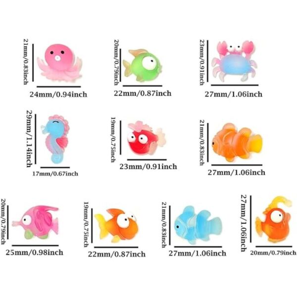 Honbay 50 dijes de limo con diseño de animales oceánicos