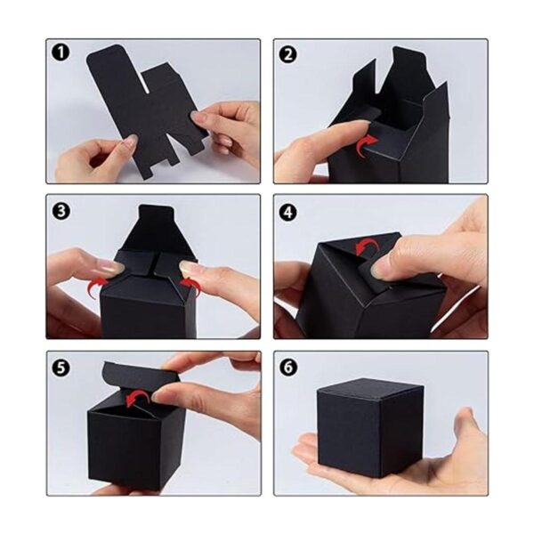 NIGNYA Cajas de regalo negras de 2 x 2 pulgadas paquete