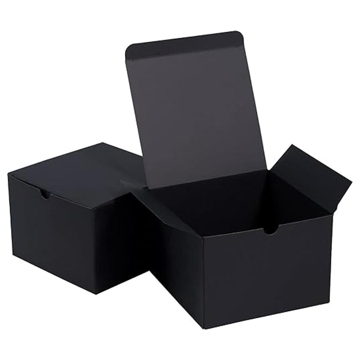 NIGNYA Cajas de regalo negras de 5 x 5 x 3.5 pulgadas