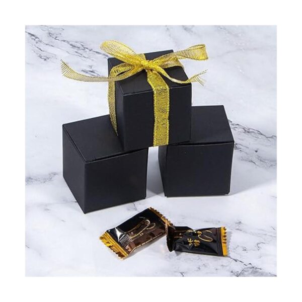 NIGNYA Cajas de regalo negras de 2 x 2 pulgadas paquete