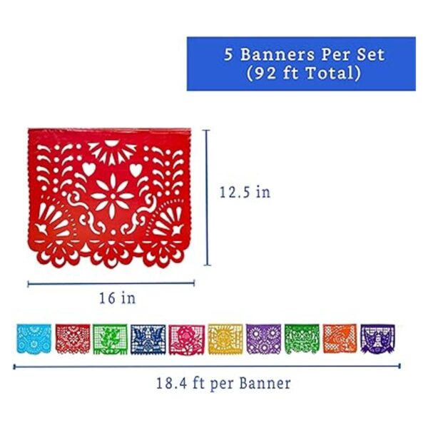 Pancartas de fiesta mexicana paquete de 5 con 10 diseños_3