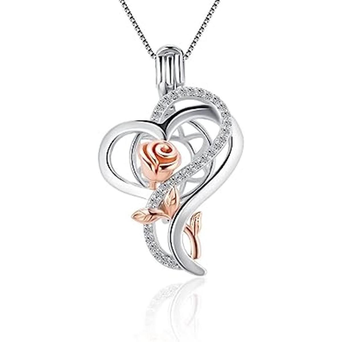 LGSY Colgante de plata de ley 925 con forma de corazón de