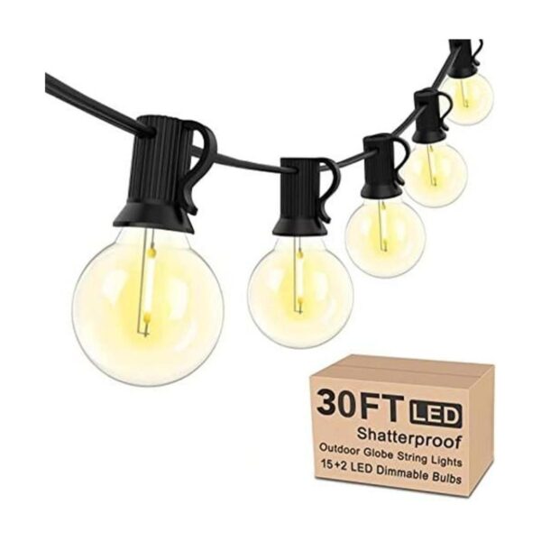Guirnalda de luces LED para exteriores de 30 pies con 17_1