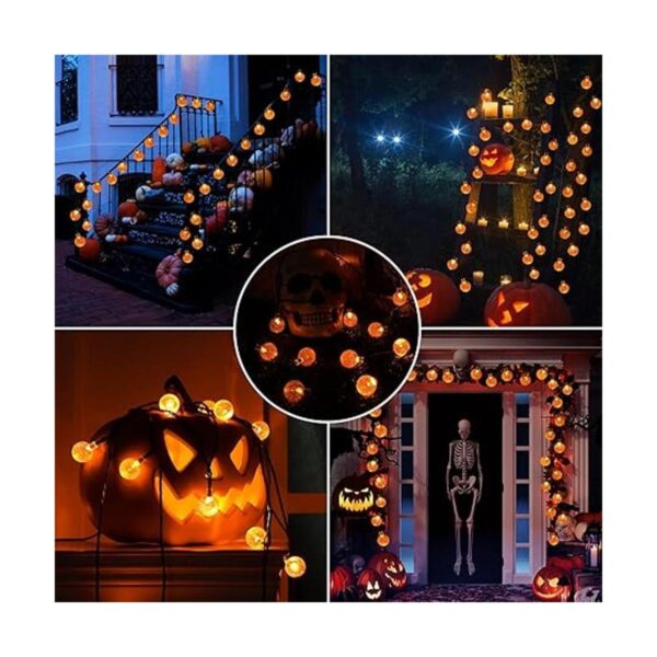 Lomotech Luces de Halloween naranjas 100 luces LED de_2